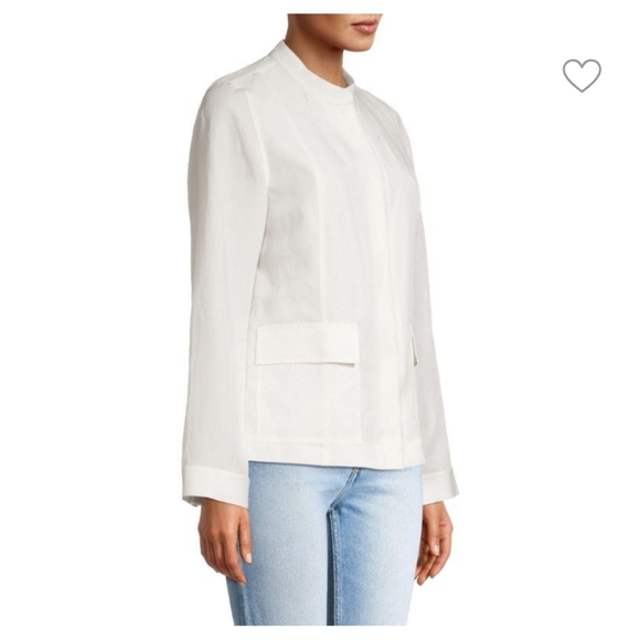 NWT KOBI HALPERIN Scarlett Band Collar Linen Blend Jacket MEDIUM - Picture 3 of 16